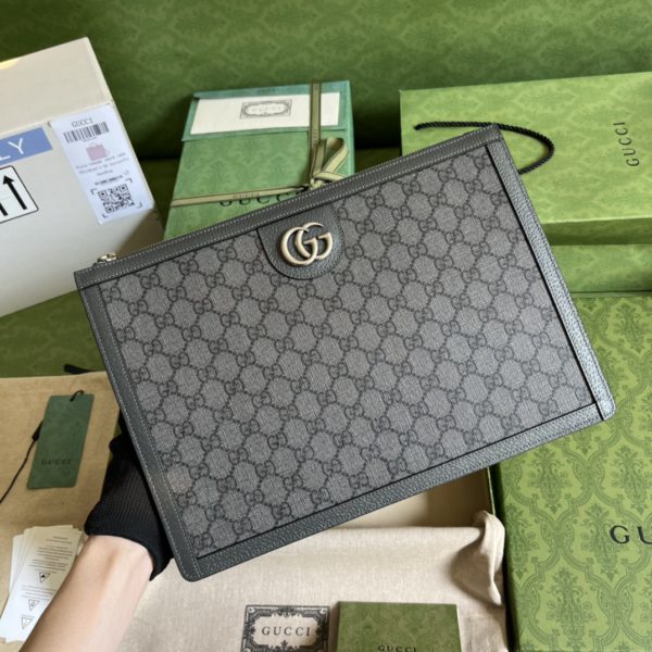 Gucci Ophidia Clutch Bag Dark Grey