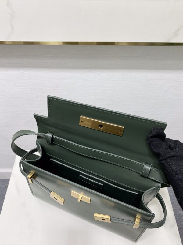 YSL Women Manhattan Baguette Box Large Leather Bag - Green - Image 4