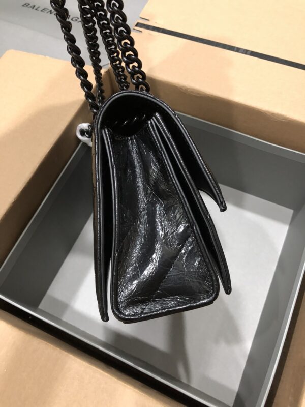 Balenciaga Crush Hourglass Small Chain Bag - Black - Image 4