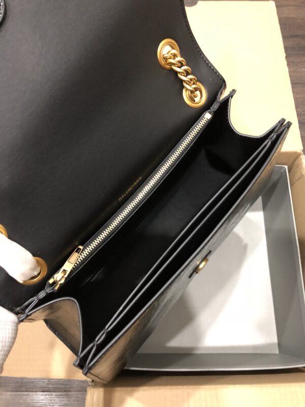 Balenciaga Crush Hourglass Medium Chain Bag - Black/Gold - Image 2