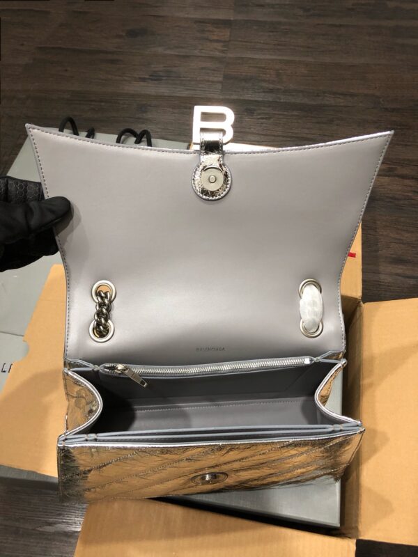 Balenciaga Crush Hourglass Medium Chain Bag - Silver - Image 2