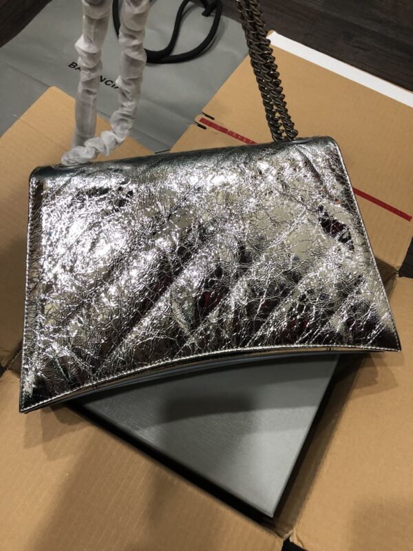 Balenciaga Crush Hourglass Medium Chain Bag - Silver - Image 5